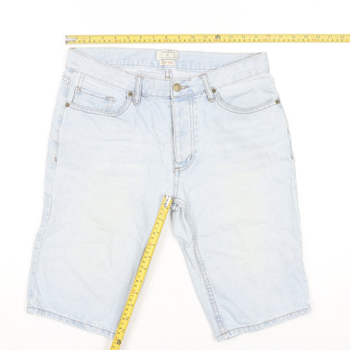 Topman Men’s Blue Denim Chino Shorts Size 32 Regular Fit