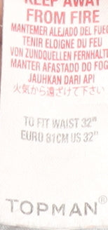 Topman Men’s Blue Denim Chino Shorts Size 32 Regular Fit