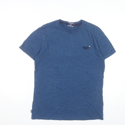 Superdry Men's Blue Cotton Crew Neck Short Sleeve T-Shirt Size M