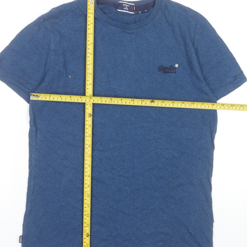 Superdry Men's Blue Cotton Crew Neck Short Sleeve T-Shirt Size M