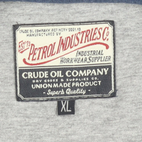 Petrol Industries Men's Grey XL Graphic Retro Crew Neck T-Shirt
