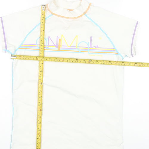 Animal Womens White Size 16 Short Sleeve Rash Guard Water Sports T-Shirt