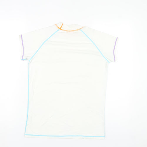 Animal Womens White Size 16 Short Sleeve Rash Guard Water Sports T-Shirt