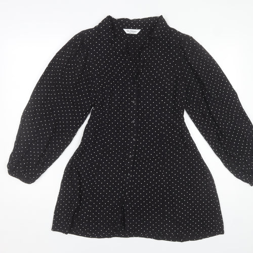 Miss Selfridge Women’s Black Polka Dot Shirt Dress Size 12