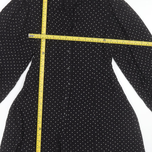 Miss Selfridge Women’s Black Polka Dot Shirt Dress Size 12