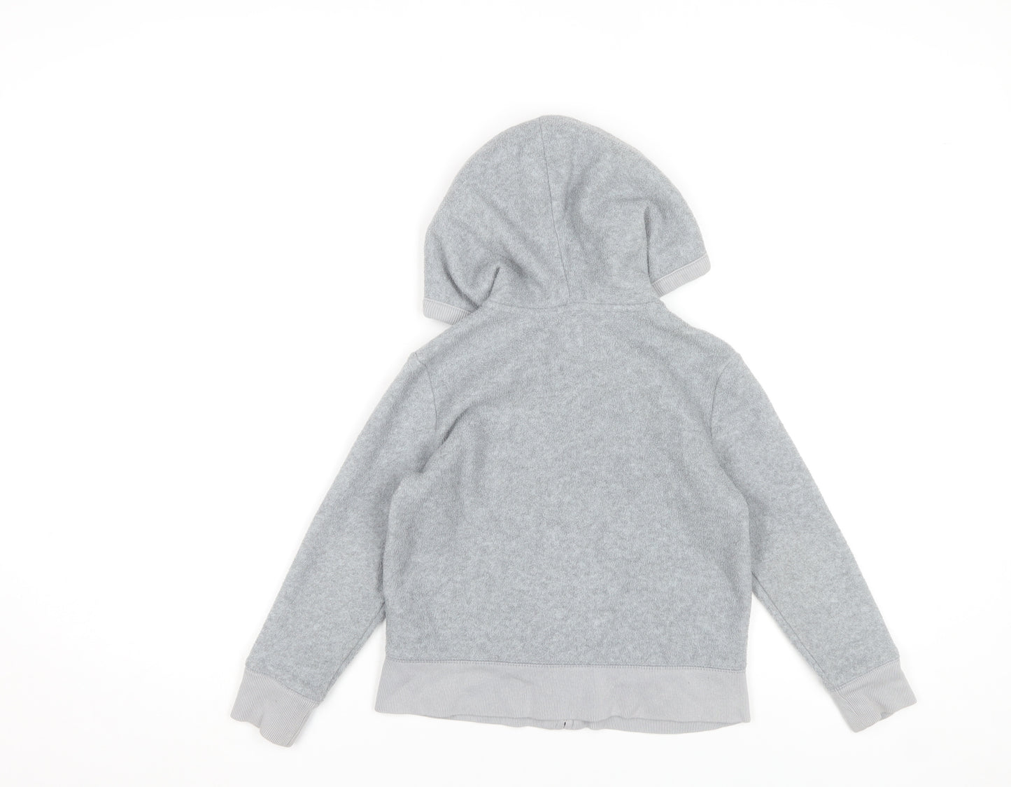 GAP Kids Girls Grey Full Zip Hoodie 6-7 Years Sequin Logo Fleece