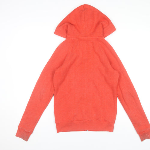 Jack Wills Women's Coral Full Zip Hoodie UK 6 Cotton Blend