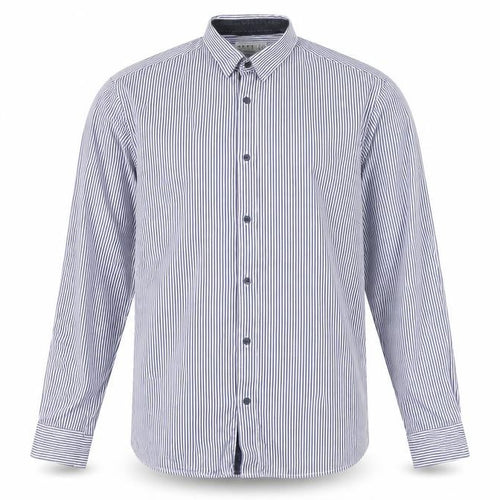 Jack & Jones Mens Blue Striped Cotton Long Sleeve Slim Dress Shirt L