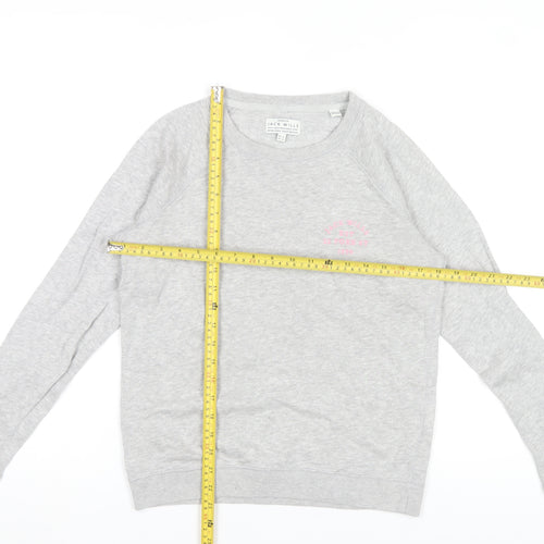 Jack Wills Womens Grey Crew Neck Sweatshirt Size 14 Cotton Blend