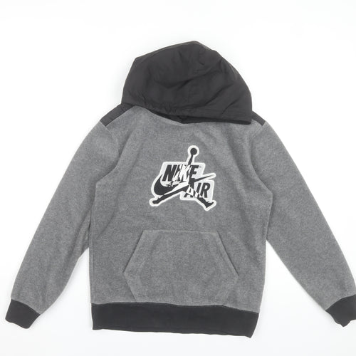 Nike Jordan Boys Grey Hoodie 10-12 Years Pullover Fleece Hooded Sweatshirt