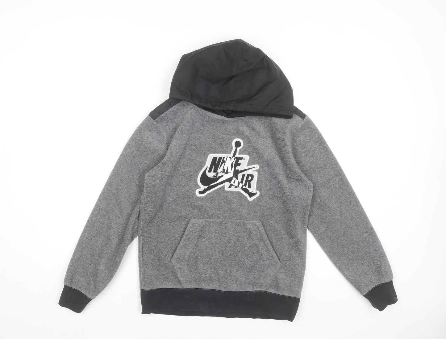 Nike Jordan Boys Grey Hoodie 10-12 Years Pullover Fleece Hooded Sweatshirt