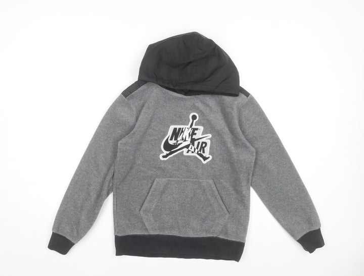 Nike Jordan Boys Grey Hoodie 10-12 Years Pullover Fleece Hooded Sweatshirt