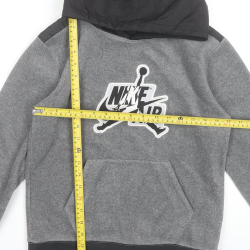 Nike Jordan Boys Grey Hoodie 10-12 Years Pullover Fleece Hooded Sweatshirt