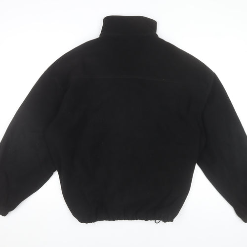 Missguided Women’s Black Fleece Jacket Size 8 Zip Up Logo Casual