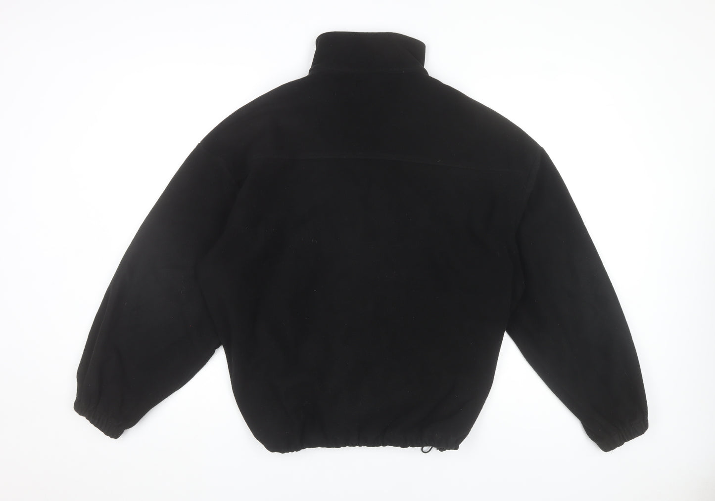 Missguided Women’s Black Fleece Jacket Size 8 Zip Up Logo Casual