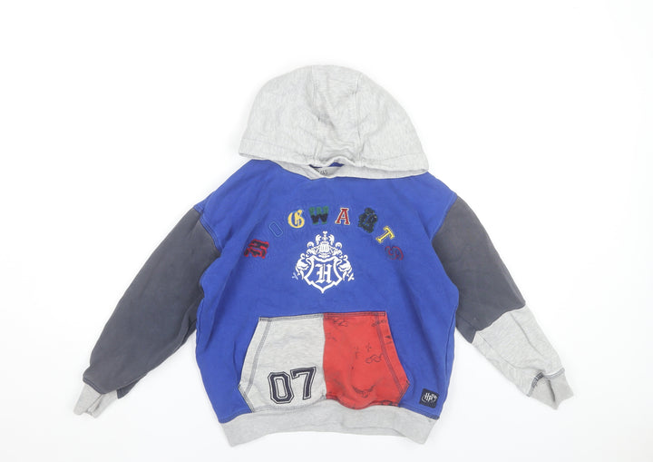 Marks and Spencer Boys Blue Hogwarts Harry Potter Hoodie 8-9 Years Pullover