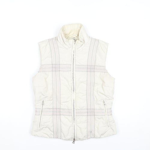 Belfe Womens Ivory Quilted Puffer Waistcoat Size 10