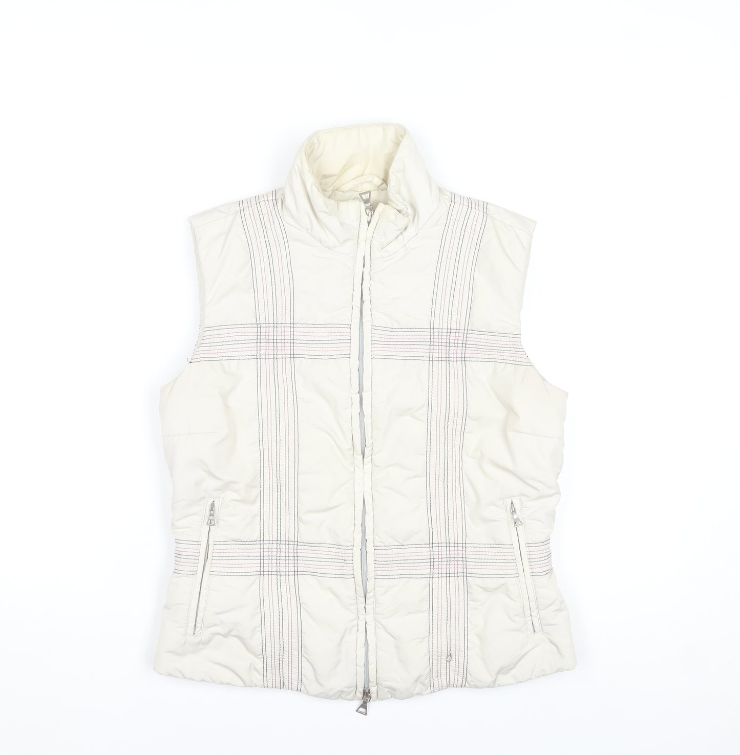 Belfe Womens Ivory Quilted Puffer Waistcoat Size 10