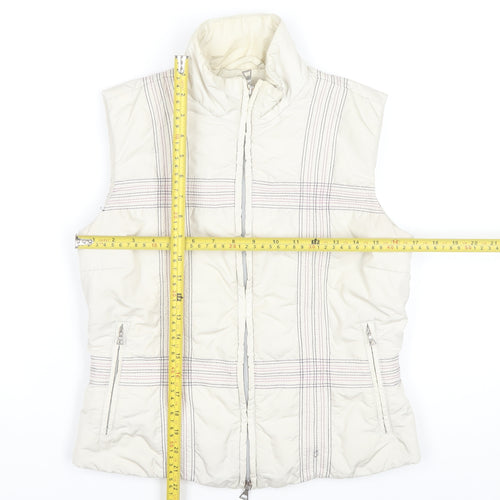 Belfe Womens Ivory Quilted Puffer Waistcoat Size 10