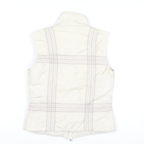 Belfe Womens Ivory Quilted Puffer Waistcoat Size 10