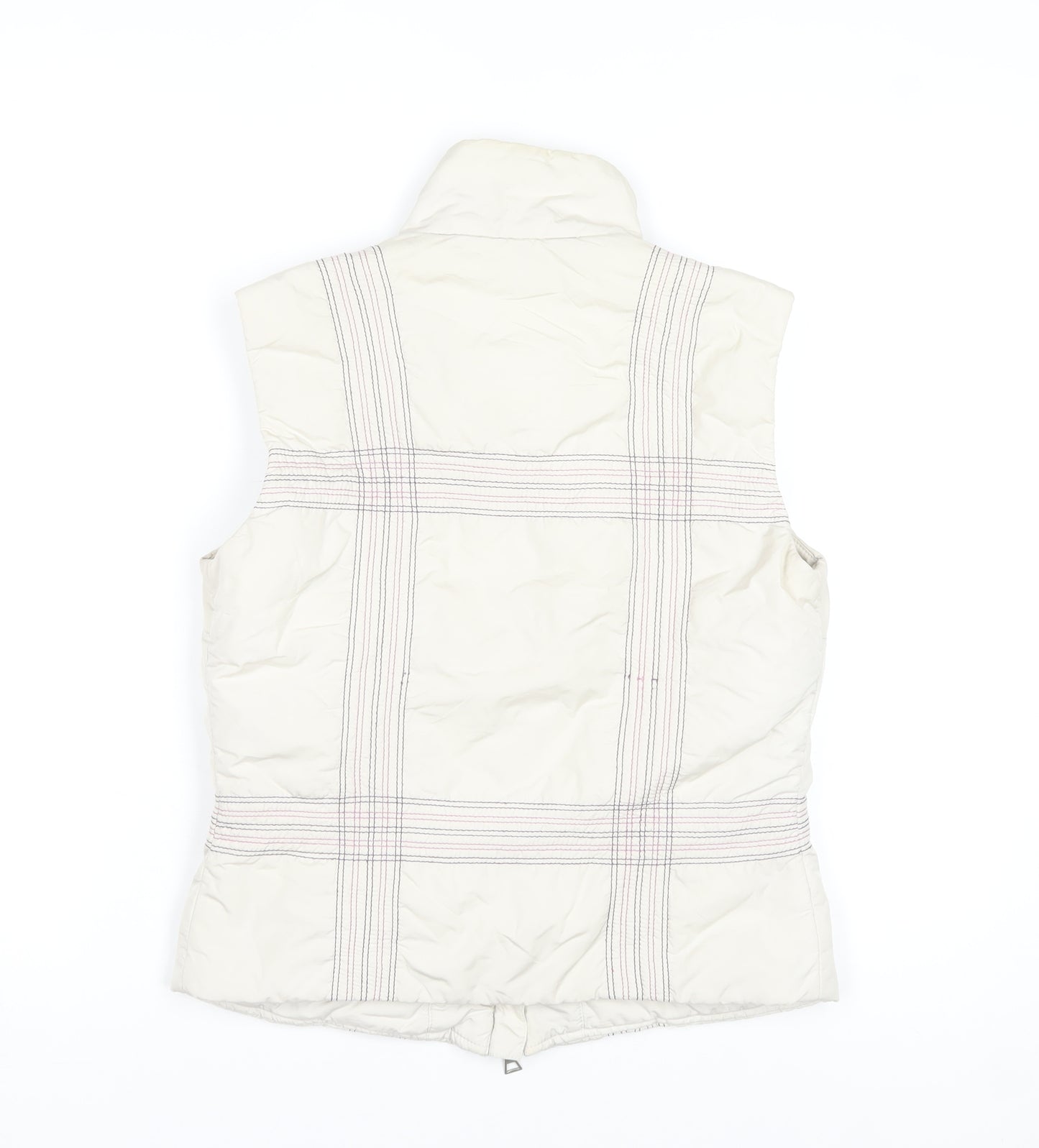 Belfe Womens Ivory Quilted Puffer Waistcoat Size 10