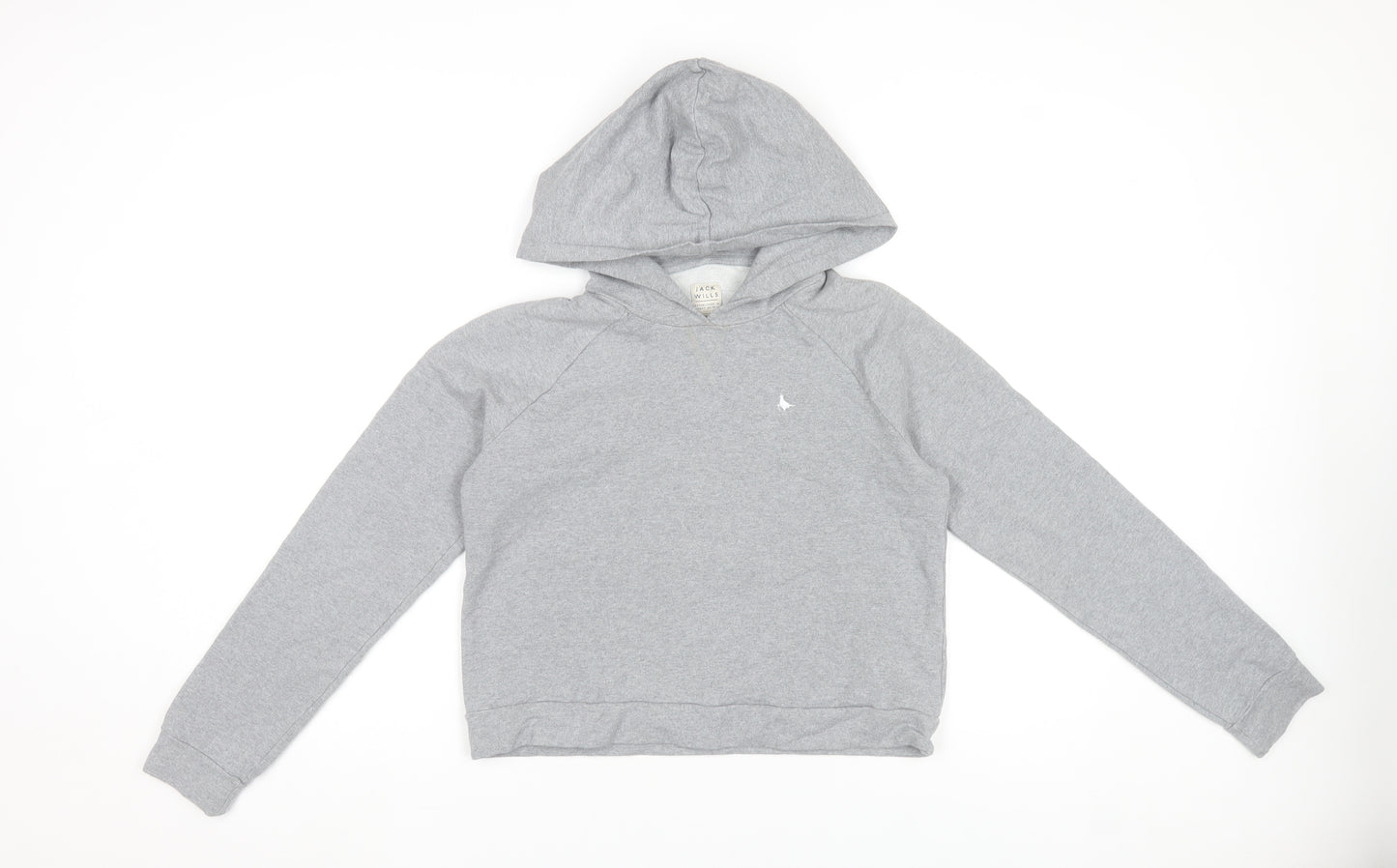 Jack Wills Womens Grey Hoodie UK 10 Cotton Modal Blend Pullover