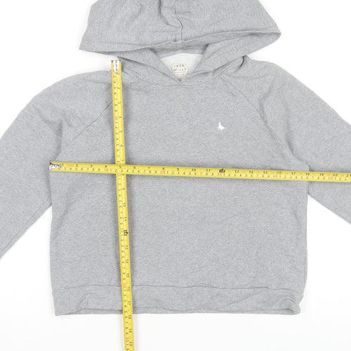 Jack Wills Womens Grey Hoodie UK 10 Cotton Modal Blend Pullover