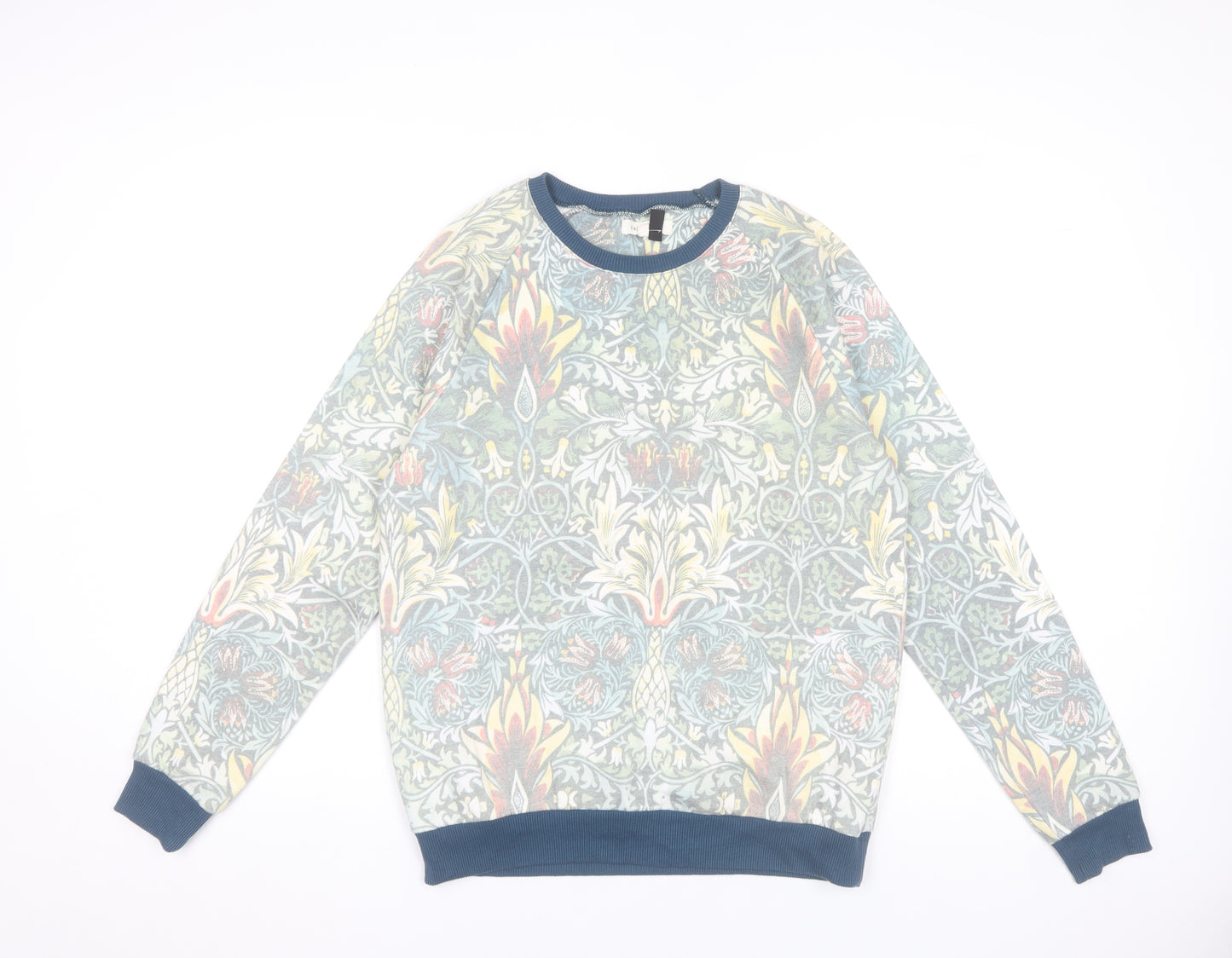 Topman Men's Multicoloured Floral Sweatshirt S Crew Neck Pullover