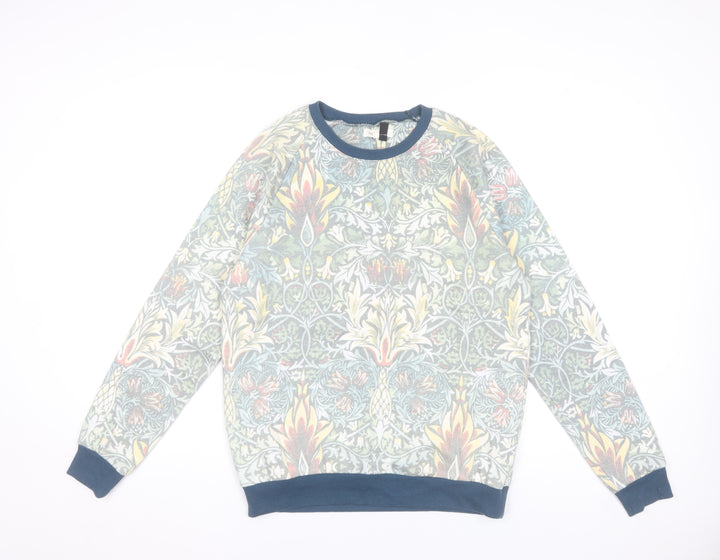 Topman Men's Multicoloured Floral Sweatshirt S Crew Neck Pullover