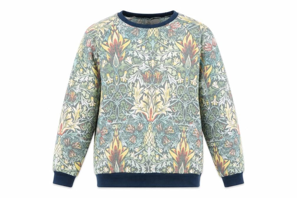 Front view of Topman Men's Multicoloured Floral Sweatshirt S Crew Neck Pullover