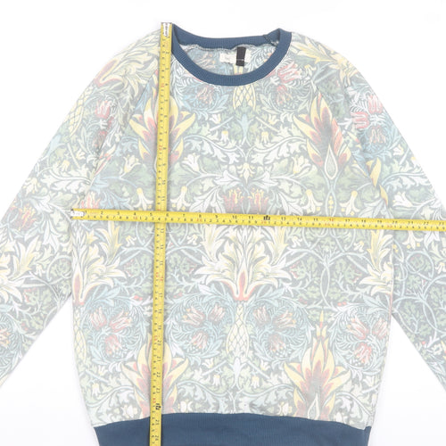 Topman Men's Multicoloured Floral Sweatshirt S Crew Neck Pullover