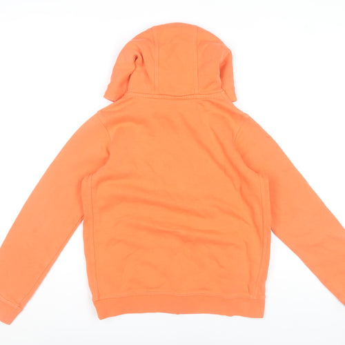 Nike Boys Orange Hoodie Large Standard Fit Cotton Blend Pullover