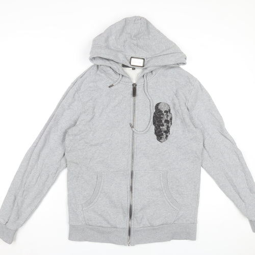 Lord of Rock Paris Men’s Grey Full Zip Skull Hoodie M
