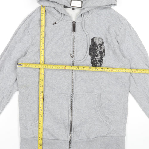 Lord of Rock Paris Men’s Grey Full Zip Skull Hoodie M