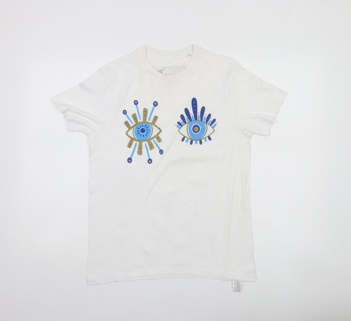 Lemonpeel London Women's White XS Graphic Eye Organic Cotton T-Shirt