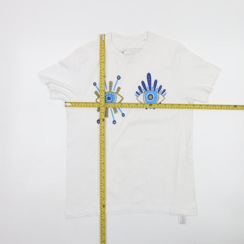 Lemonpeel London Women's White XS Graphic Eye Organic Cotton T-Shirt