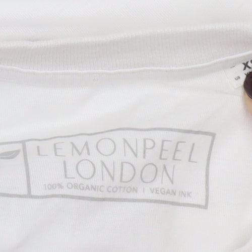 Lemonpeel London Women's White XS Graphic Eye Organic Cotton T-Shirt
