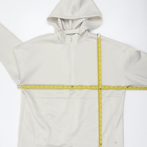 Dunnes Stores Women Ivory Fleece 1/2 Zip Hooded Sweatshirt M