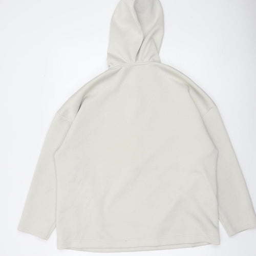 Dunnes Stores Women Ivory Fleece 1/2 Zip Hooded Sweatshirt M