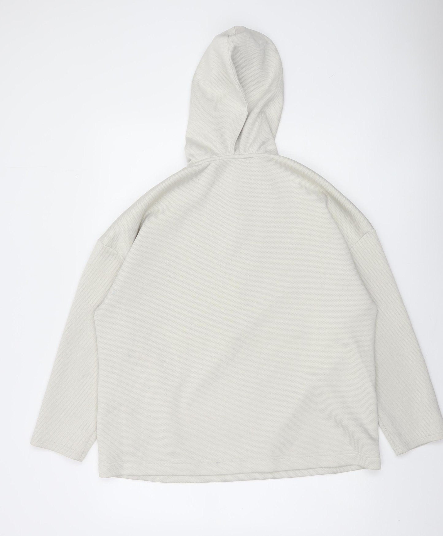 Dunnes Stores Women Ivory Fleece 1/2 Zip Hooded Sweatshirt M