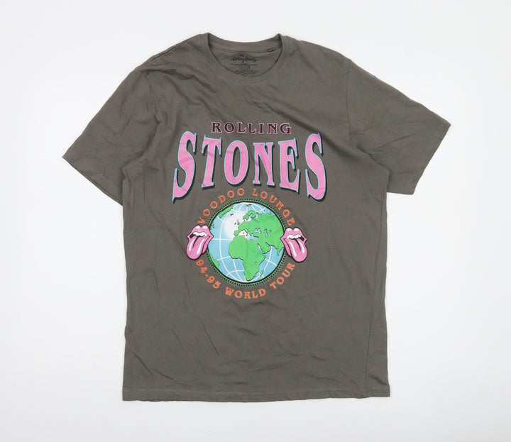 The Rolling Stones Men's Grey Graphic Tour T-Shirt - Size M