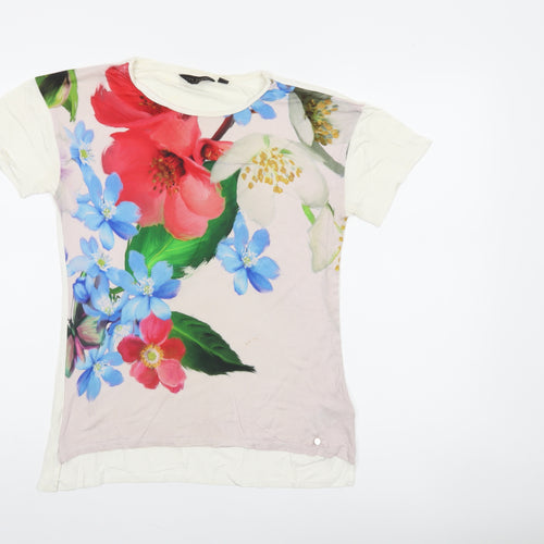 Ted Baker Women’s Multicoloured Floral Viscose T-Shirt Size 10
