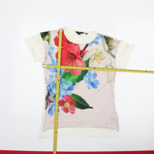Ted Baker Women’s Multicoloured Floral Viscose T-Shirt Size 10