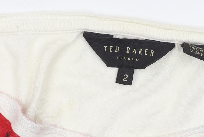 Ted Baker Women’s Multicoloured Floral Viscose T-Shirt Size 10