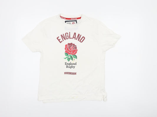 England Rugby Girls White 9-10 Years Graphic Cotton T-Shirt