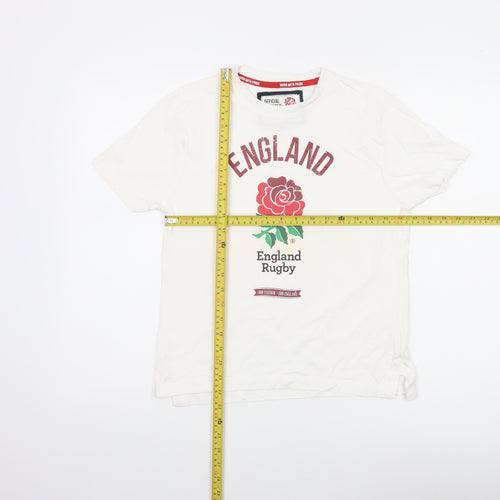 England Rugby Girls White 9-10 Years Graphic Cotton T-Shirt