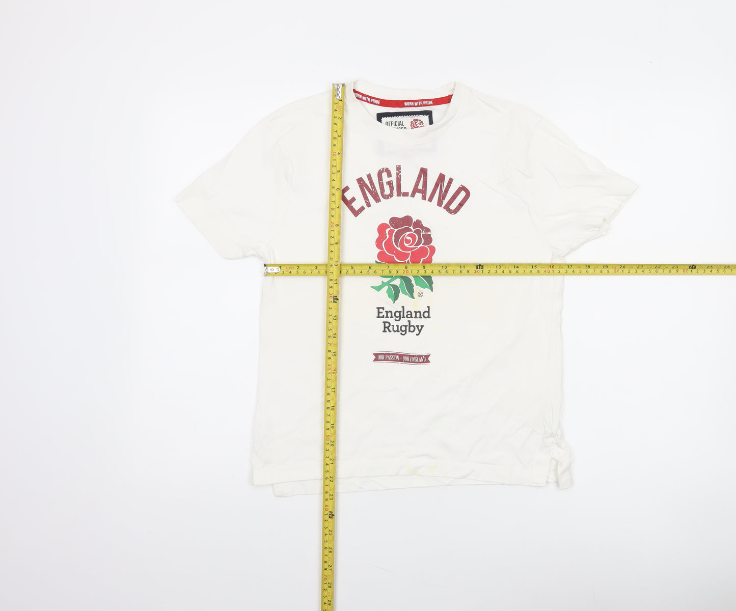 England Rugby Girls White 9-10 Years Graphic Cotton T-Shirt