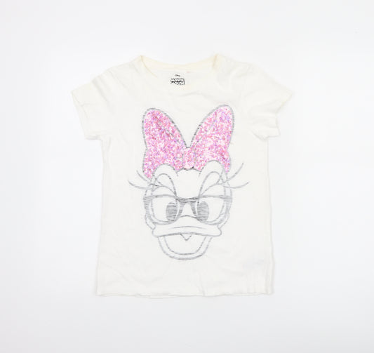 Next Girls White Minnie Mouse Sequin Graphic T-Shirt Age 10 Years
