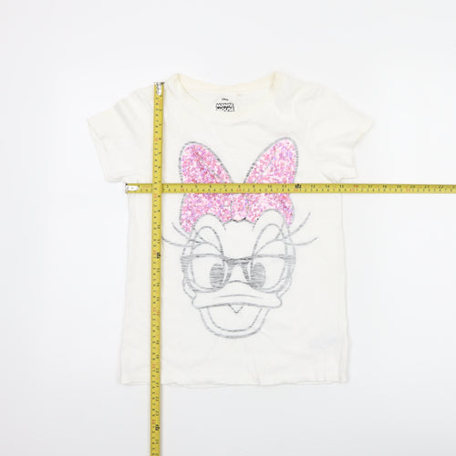 Next Girls White Minnie Mouse Sequin Graphic T-Shirt Age 10 Years