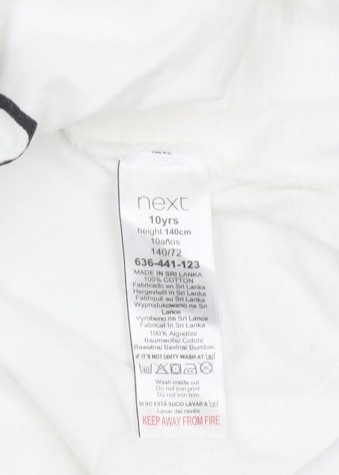 Next Girls White Minnie Mouse Sequin Graphic T-Shirt Age 10 Years